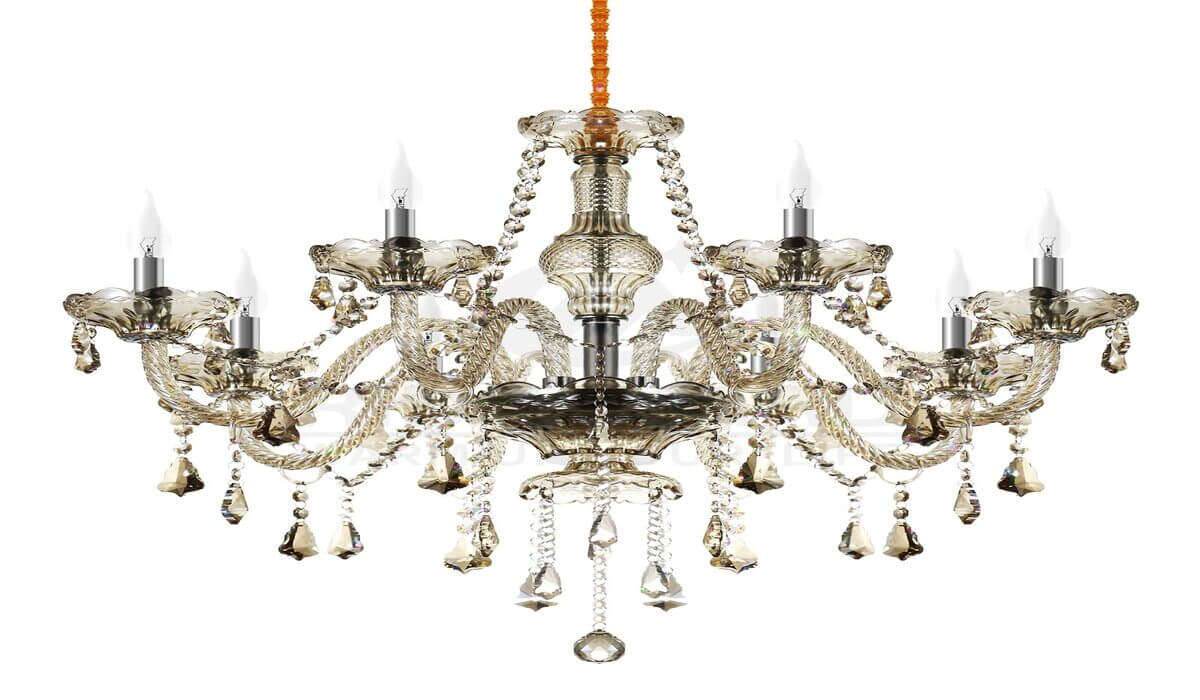 Crystal chandeliers with 8 lights and six mounds