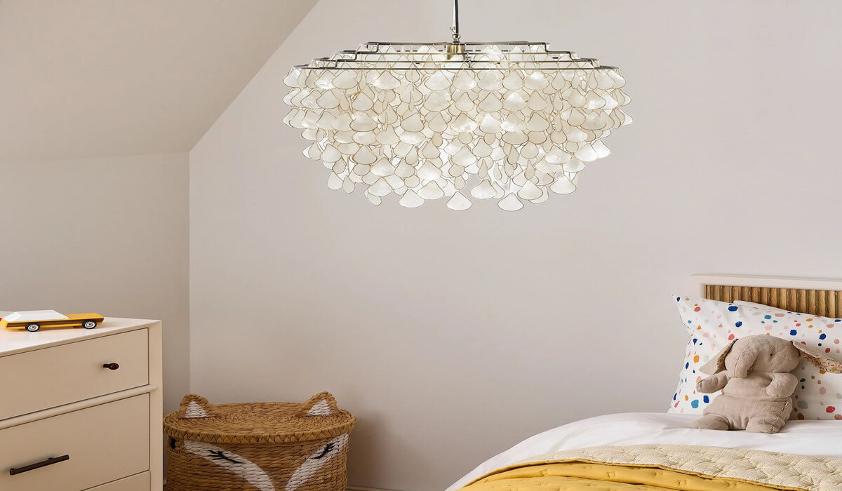 CB2 Teardrop Capiz Chandelier