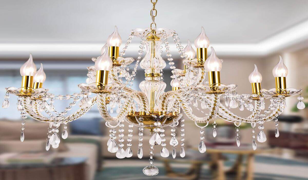 CRYSTOP Vintage Crystal Candle Chandelier