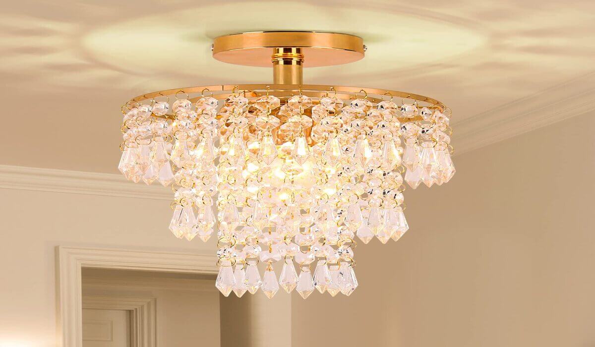 CVKASH 5 lamp crystal gold chandelier