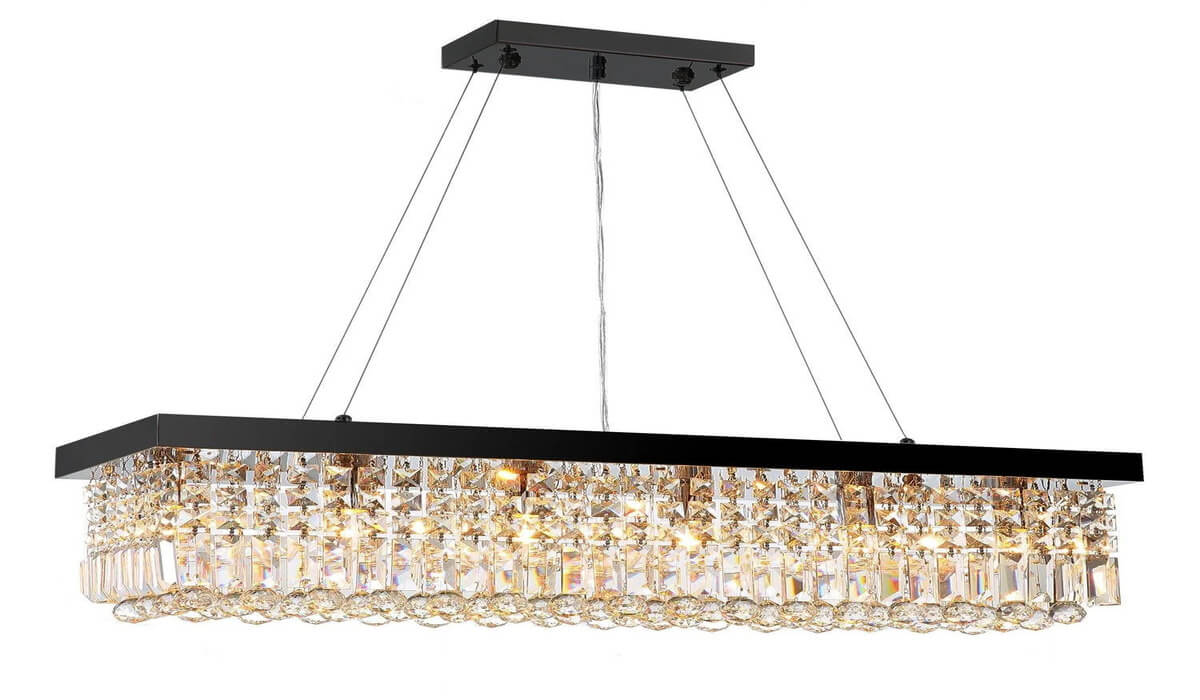 Sofari rectangular crystal chandelier