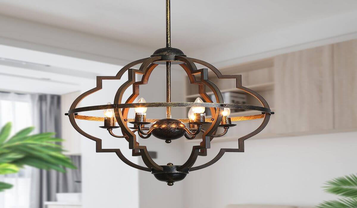 Tzoe Orb 4- Light metal chandelier