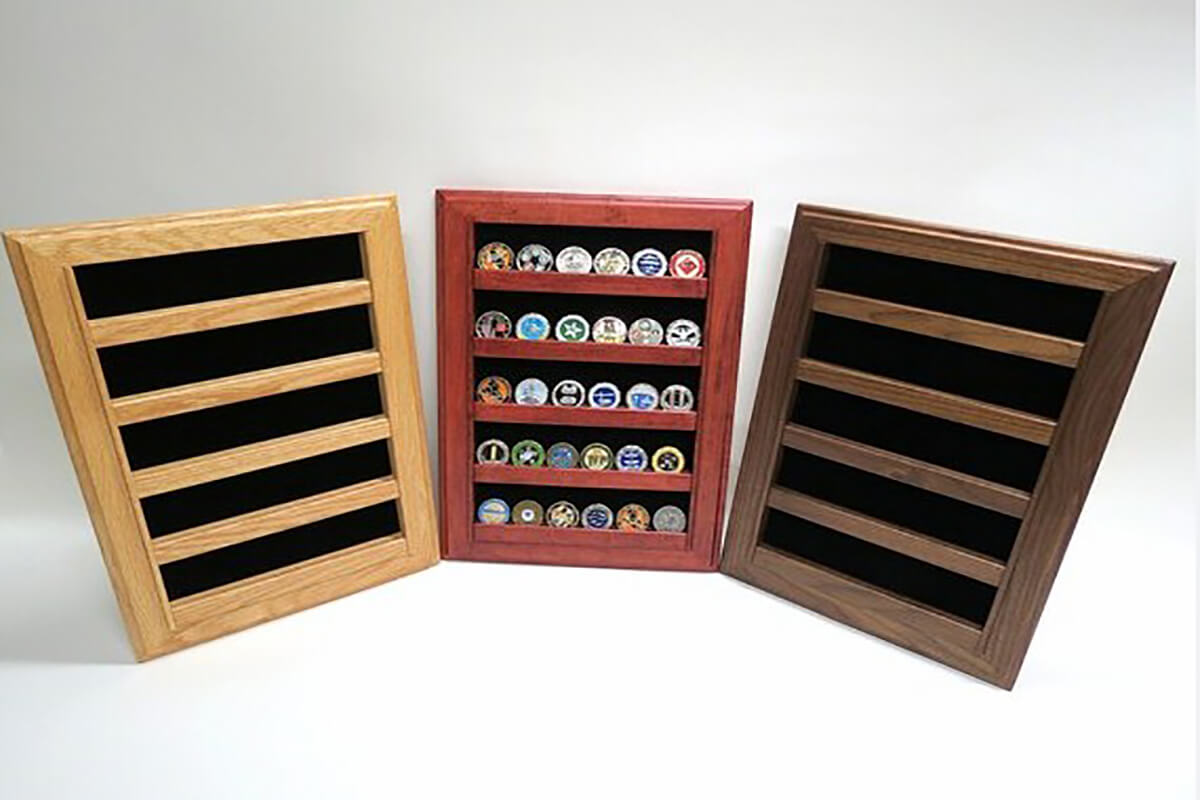 wood display cabinets challenge coin