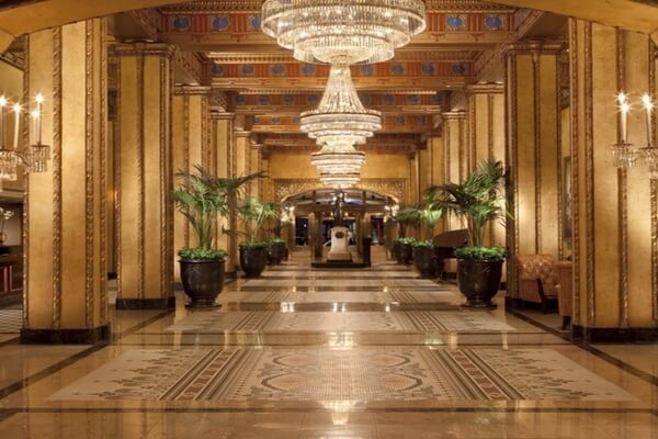 lobby chandeliers